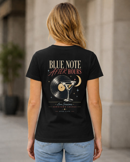 Blue Note After Hours T-Shirt – Frauen Shirt Schwarz, Rückenprint
