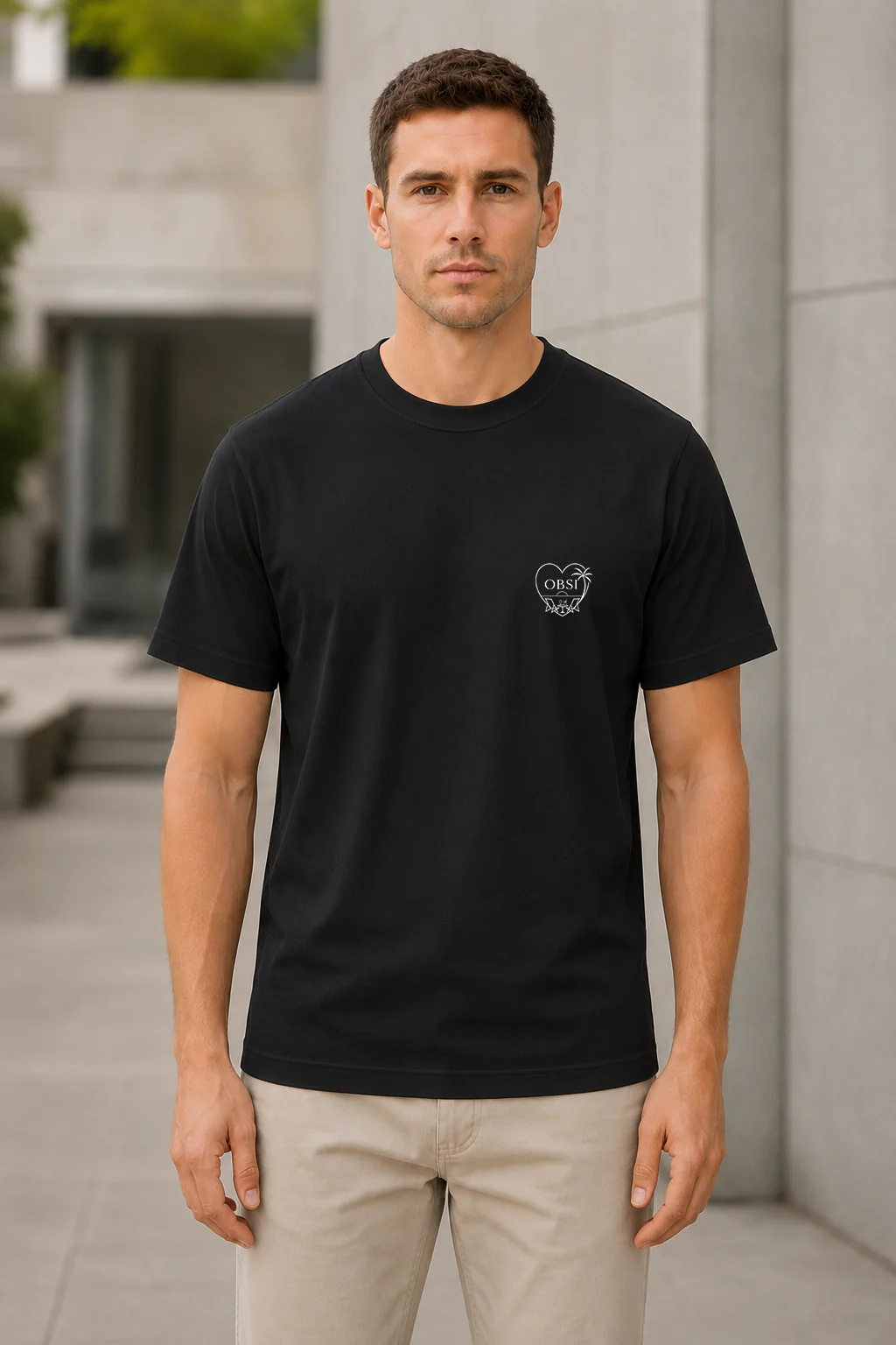 Good People T-Shirt – Bio-Baumwolle Shirt Schwarz, Frontansicht