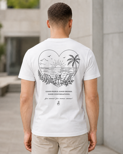 Good People T-Shirt – Bio-Baumwolle Shirt Weiss, Rückenprint