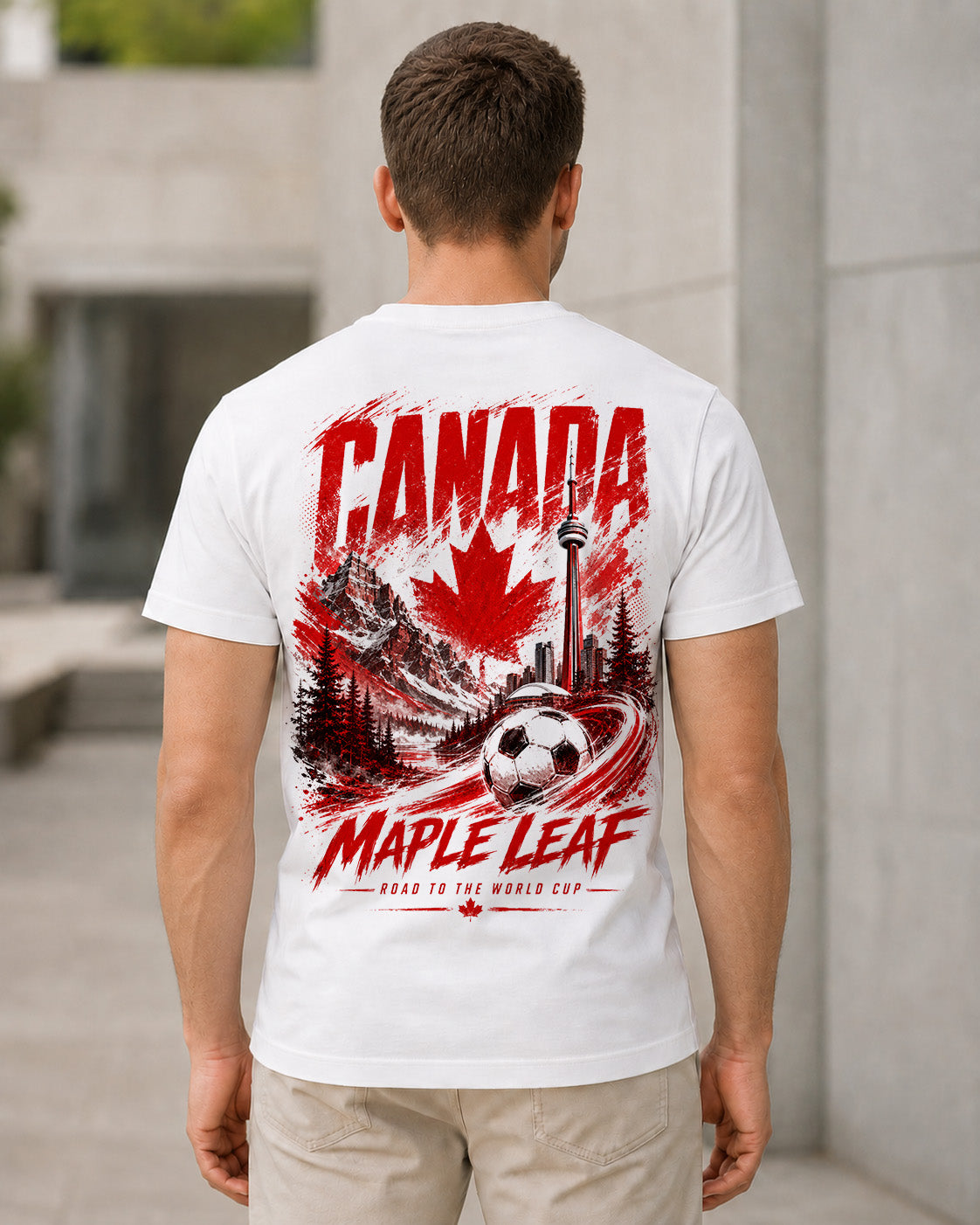 Kanada WM Shirt 2026 – Bio-Baumwolle Shirt Weiss, Rückenprint