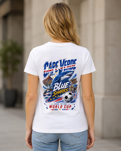 Kap Verde WM Shirt 2026 – Frauen Shirt Weiss, Rückenprint