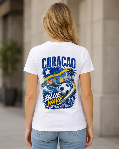 Curaçao WM Shirt 2026 – Frauen Shirt Weiss, Rückenprint