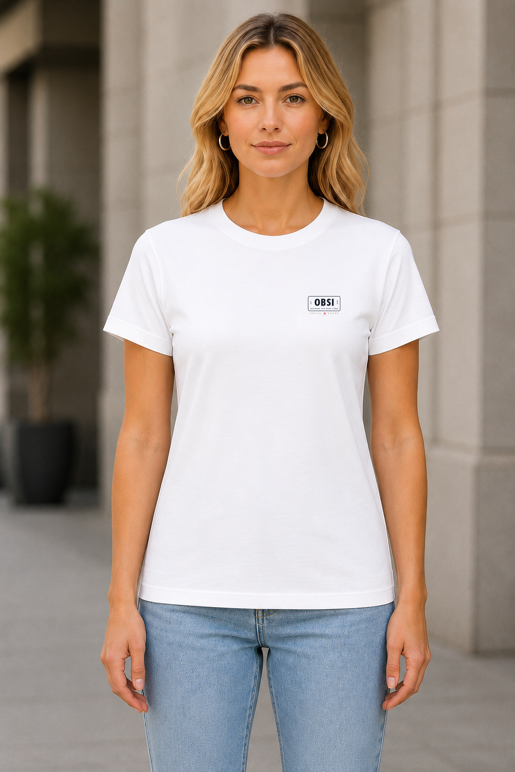 OBSI Daily Logo Tee – Frauen Shirt Weiss