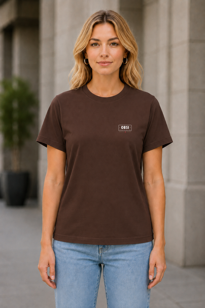 OBSI Daily Logo Tee – Frauen Shirt Chocolate Brown