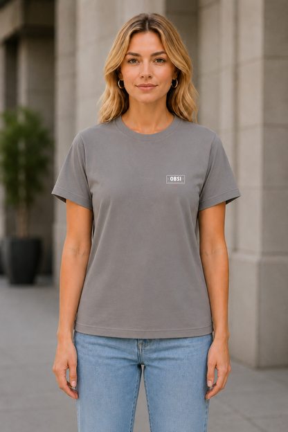 OBSI Daily Logo Tee – Frauen Shirt Light Asphalt