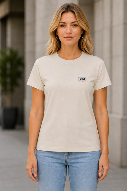 OBSI Daily Logo Tee – Frauen Shirt Sand