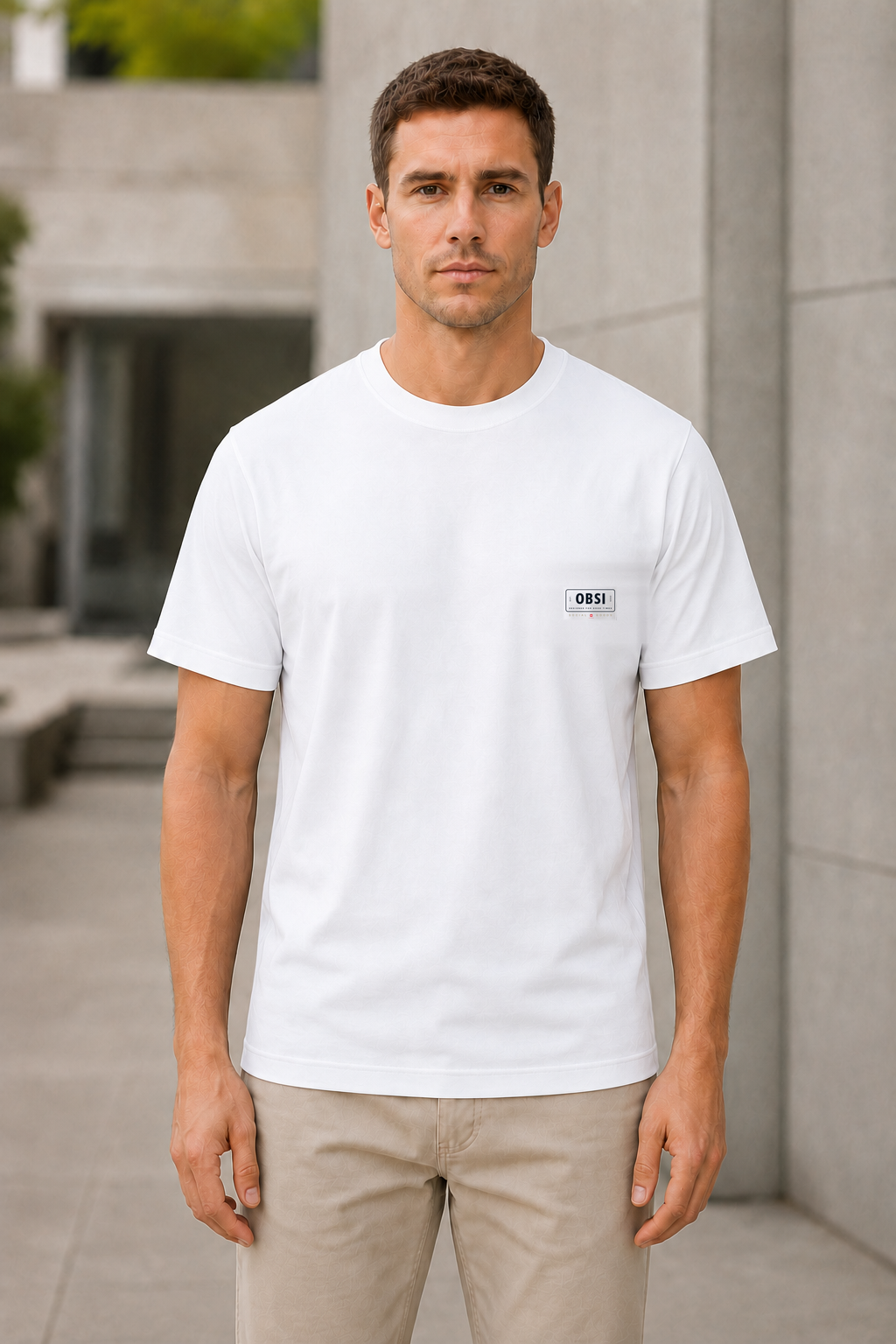 OBSI Daily logo Tee – Bio-Baumwolle White