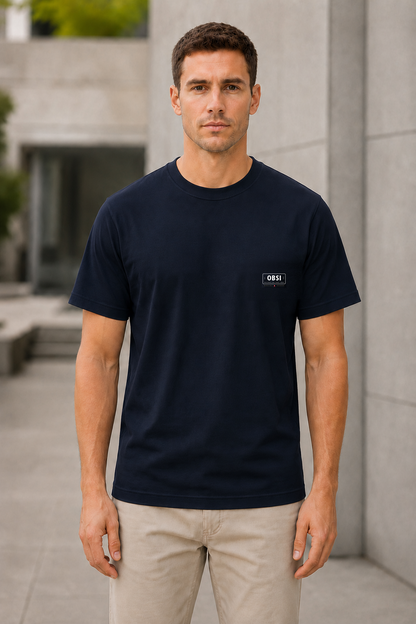 OBSI Daily logo Tee – Bio-Baumwolle Navy