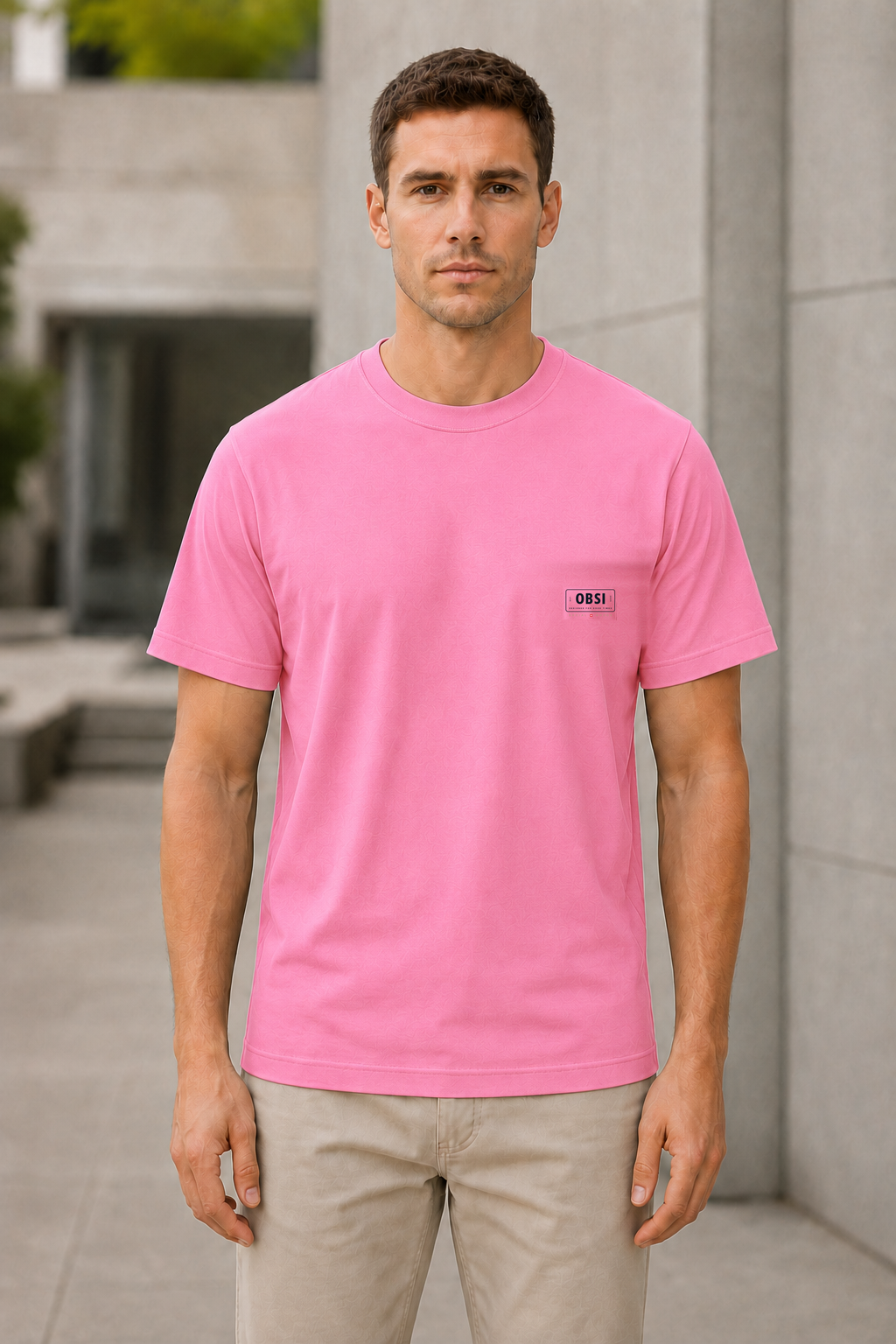 OBSI Daily logo Tee – Bio-Baumwolle Bubblegum