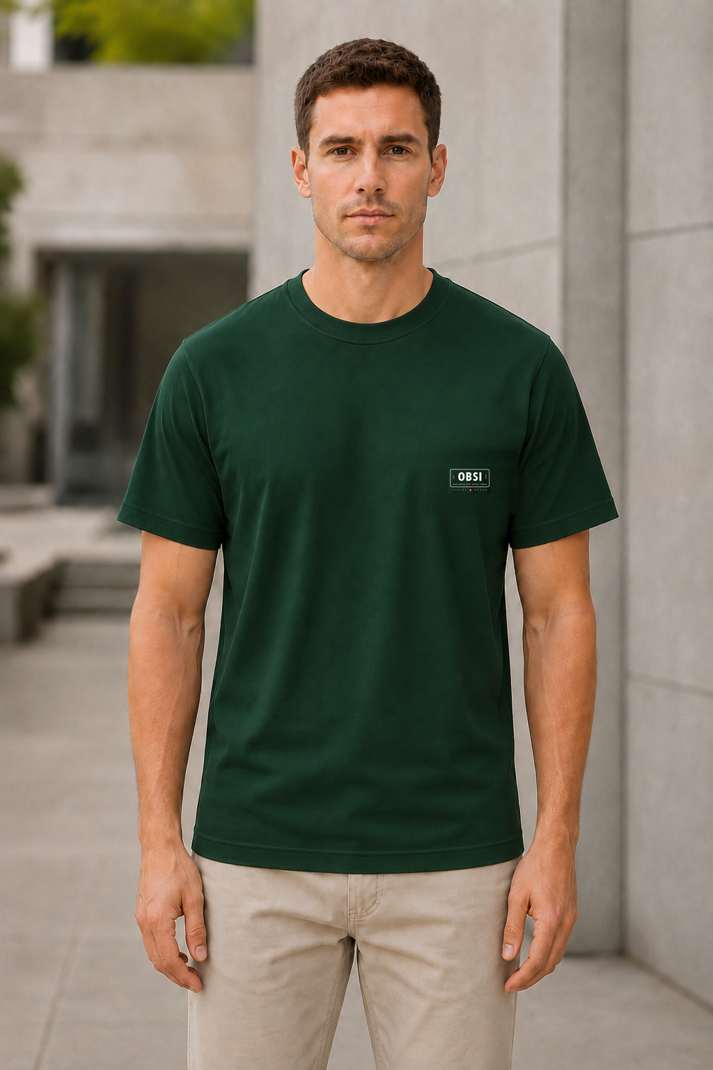 OBSI Daily logo Tee – Bio-Baumwolle Dark Green