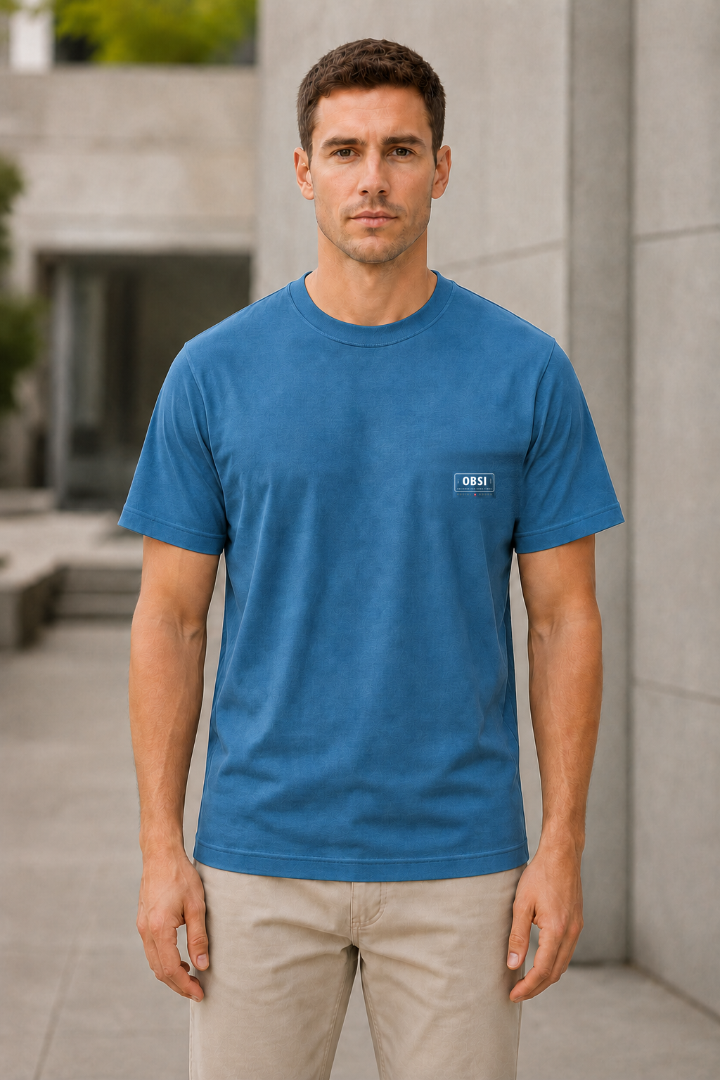 OBSI Daily logo Tee – Bio-Baumwolle Ocean Blue