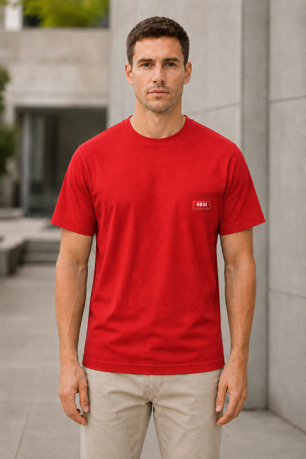OBSI Daily logo Tee – Bio-Baumwolle Red