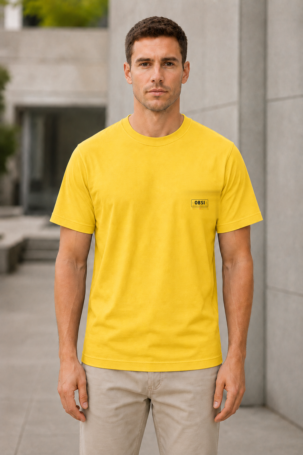 OBSI Daily logo Tee – Bio-Baumwolle Sunshine