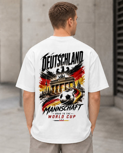 Deutschland WM Shirt 2026 – Heavyweight Oversize Shirt Weiss, Rückenprint