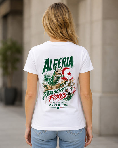 Algerien WM Shirt 2026 – Frauen Shirt Weiss, Rückenprint