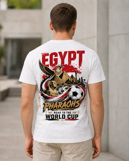 Ägypten WM Shirt 2026 – Bio-Baumwolle Shirt Weiss, Rückenprint