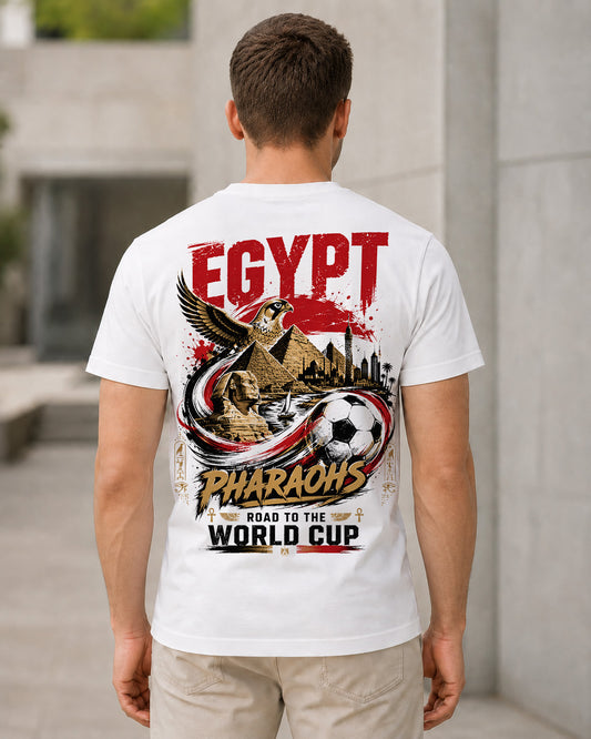 Ägypten WM Shirt 2026 – Bio-Baumwolle Shirt Weiss, Rückenprint