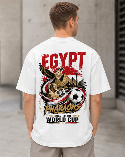 Ägypten WM Shirt 2026 – Heavyweight Oversize Shirt Weiss, Rückenprint