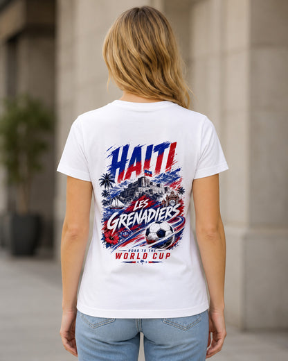 Haiti WM Shirt 2026 – Frauen Shirt Weiss, Rückenprint