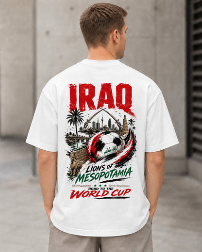 Irak WM Shirt 2026 – Heavyweight Oversize Shirt Weiss, Rückenprint