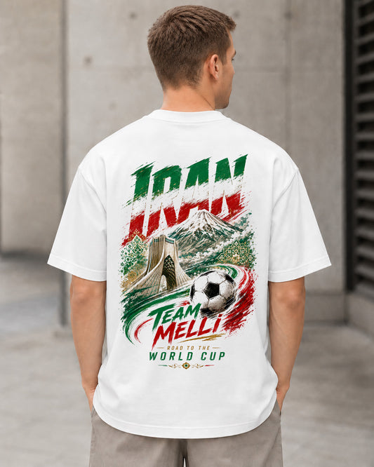 Iran WM Shirt 2026 – Heavyweight Oversize Shirt Weiss, Rückenprint