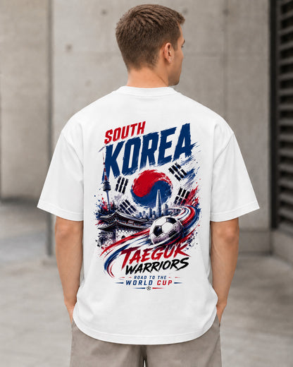 Südkorea WM Shirt 2026 – Heavyweight Oversize Shirt Weiss, Rückenprint