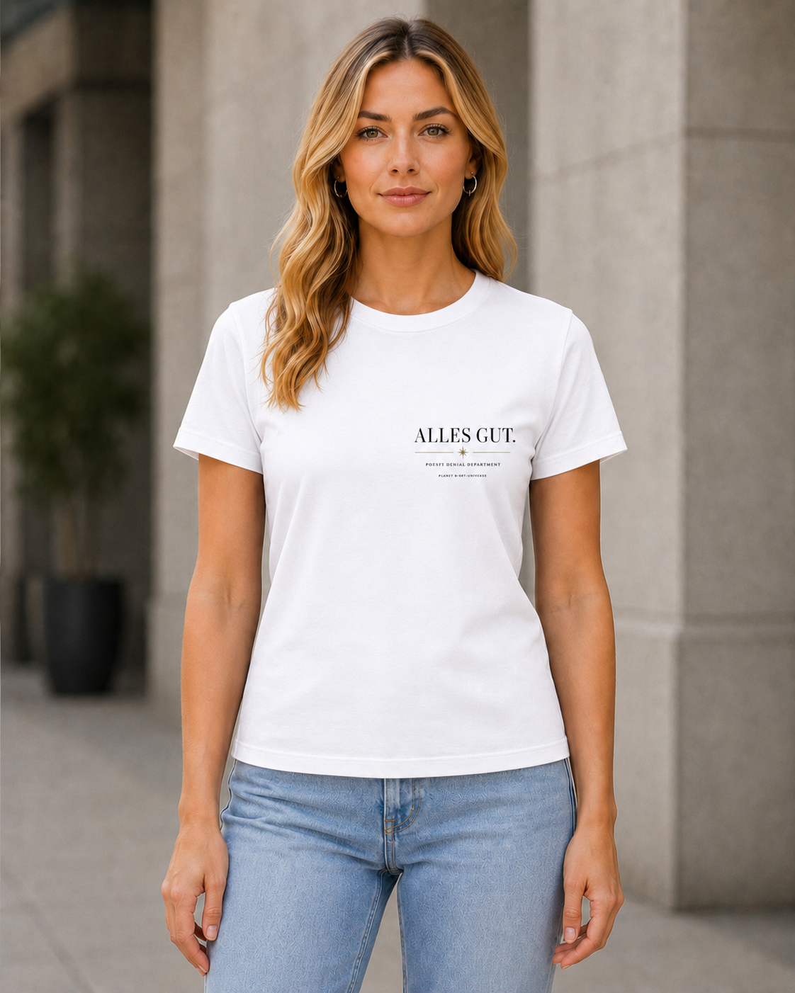 Alles Gut T-Shirt – Frauen Shirt Weiss, Frontprint