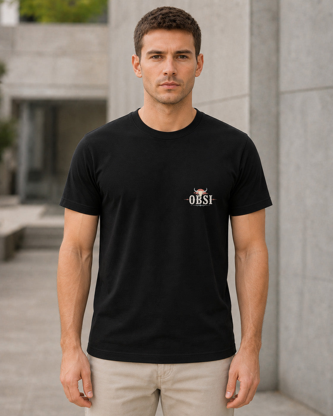 Backroads T-Shirt – Bio-Baumwolle Shirt Schwarz, Frontansicht