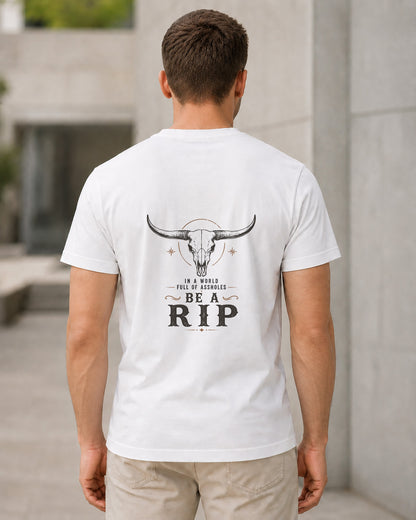 Be A Rip T-Shirt – Bio-Baumwolle Shirt Weiss, Rückenprint