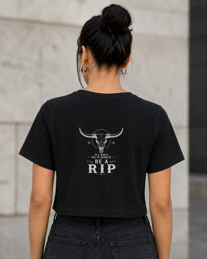 Be A Rip T-Shirt – Frauen Crop Shirt Schwarz, Rückenprint