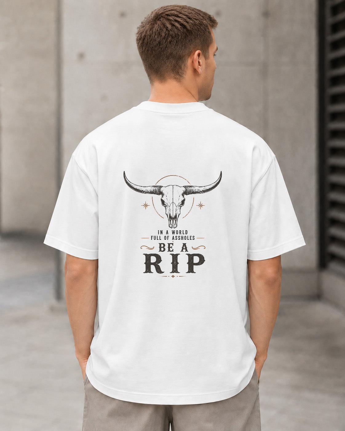 Be A Rip T-Shirt – Heavyweight Oversize Shirt Weiss, Rückenprint