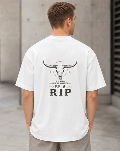 Be A Rip T-Shirt – Heavyweight Oversize Shirt Weiss, Rückenprint