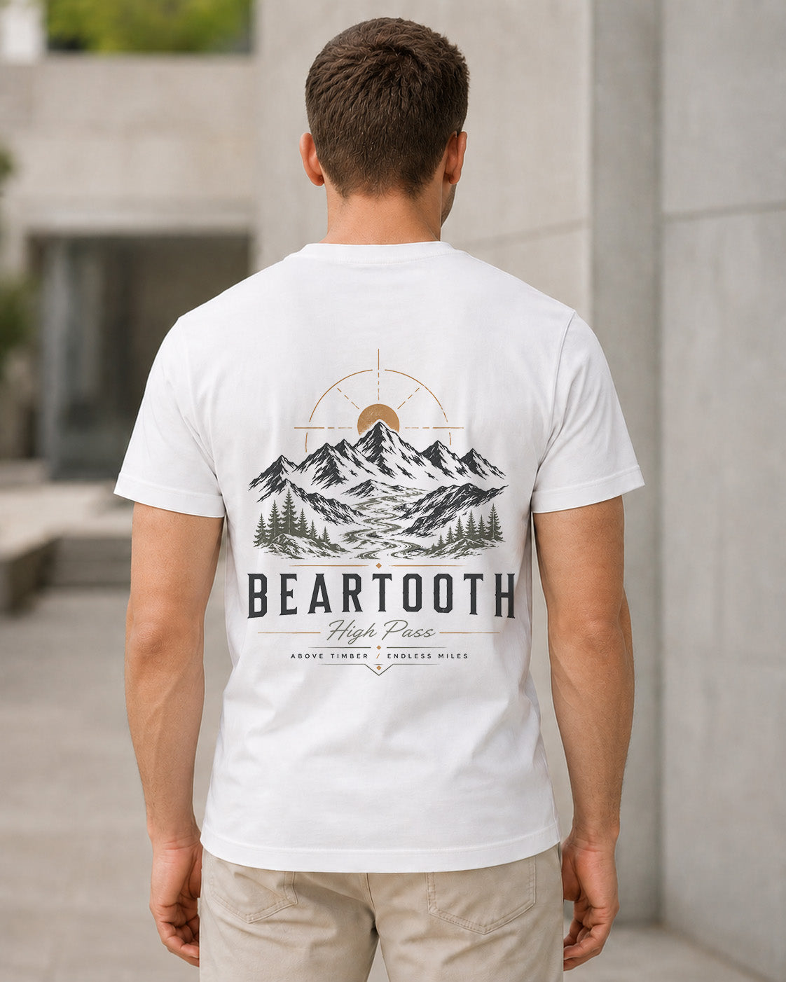 Beartooth T-Shirt – Bio-Baumwolle Shirt Weiss, Rückenprint