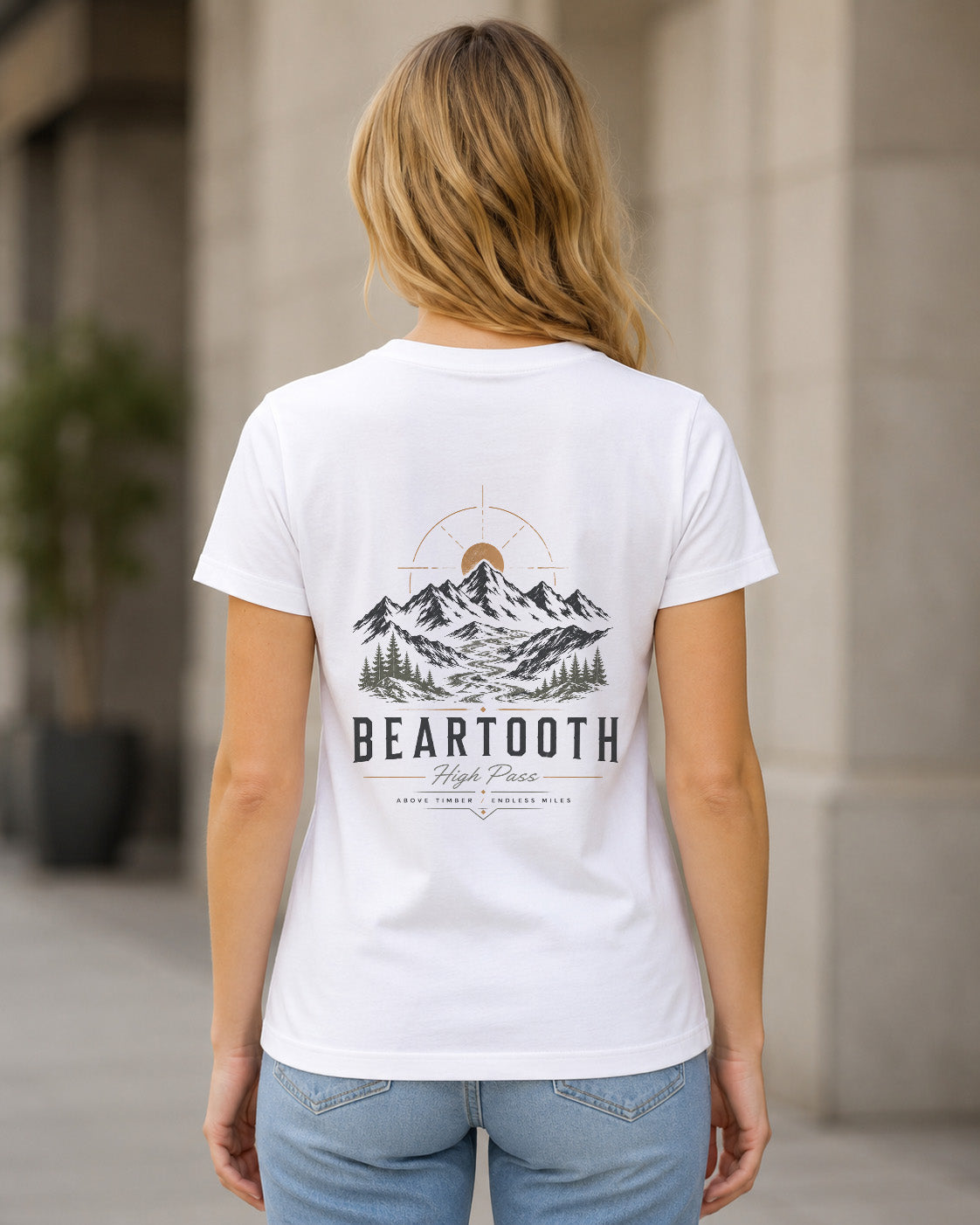 Beartooth T-Shirt – Frauen Shirt Weiss, Rückenprint