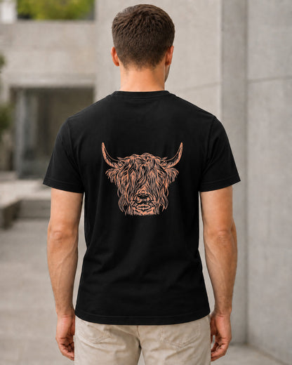 Cow T-Shirt – Bio-Baumwolle Shirt Schwarz, Rückenprint
