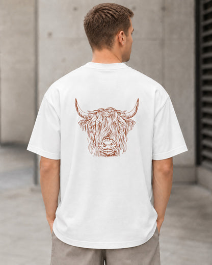 Cow T-Shirt – Heavyweight Oversize Shirt Weiss, Rückenprint