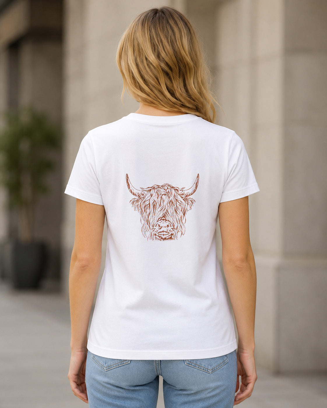 Cow T-Shirt – Frauen Shirt Weiss, Rückenprint