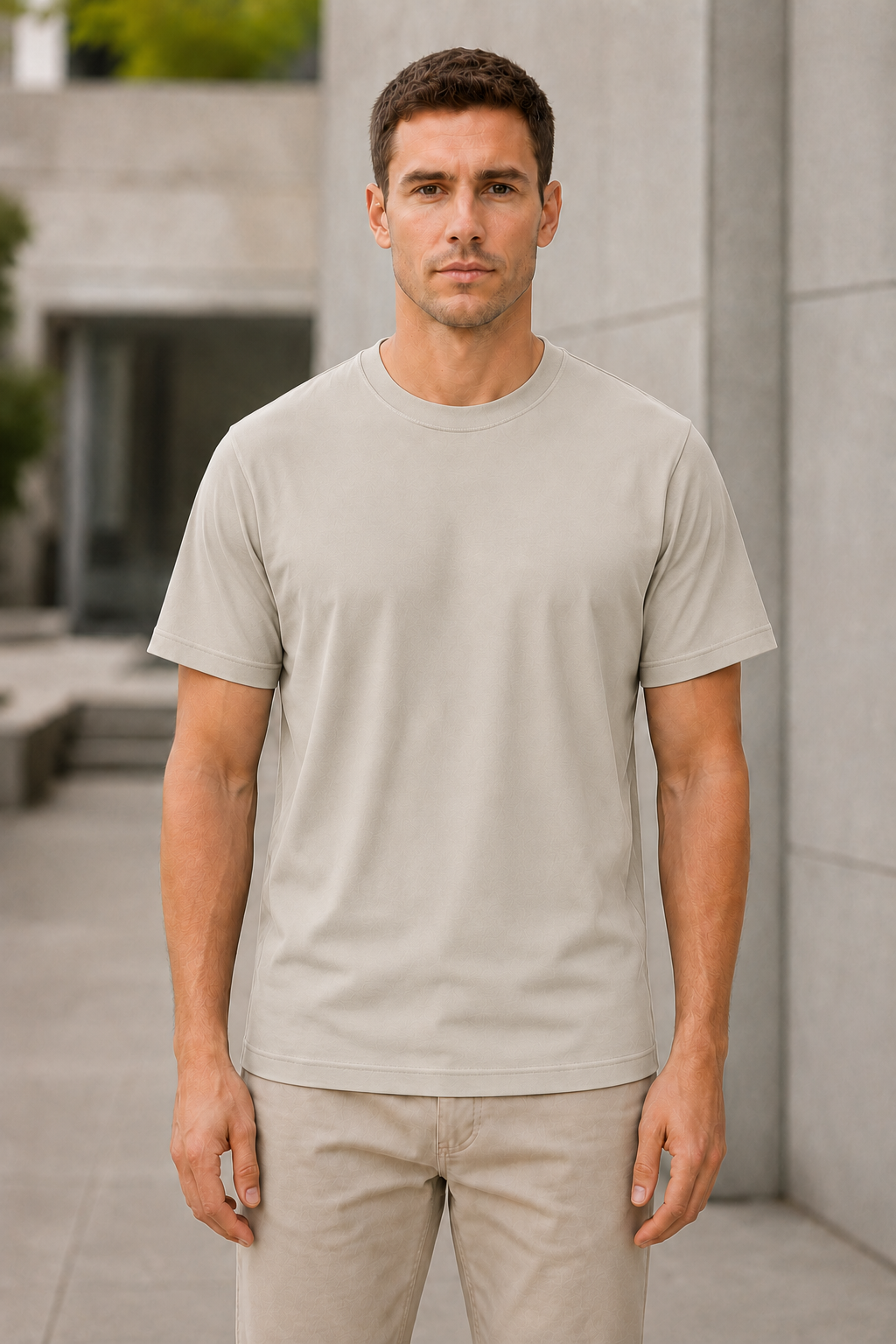 OBSI Daily blank Tee – Bio-Baumwolle Cement