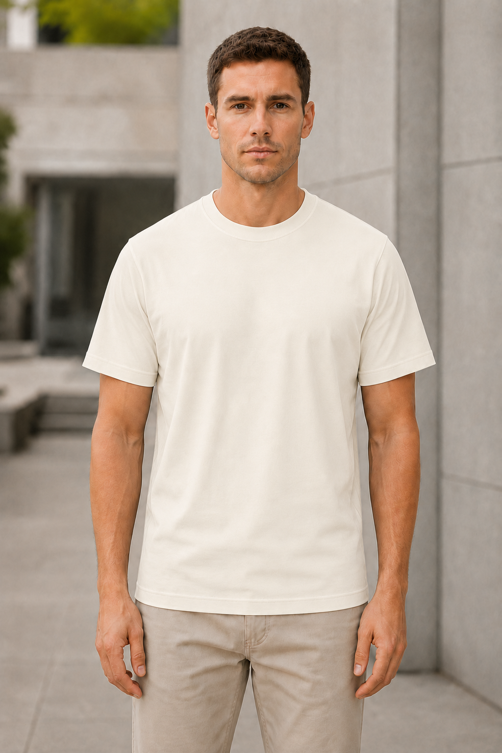 OBSI Daily blank Tee – Bio-Baumwolle Ecru
