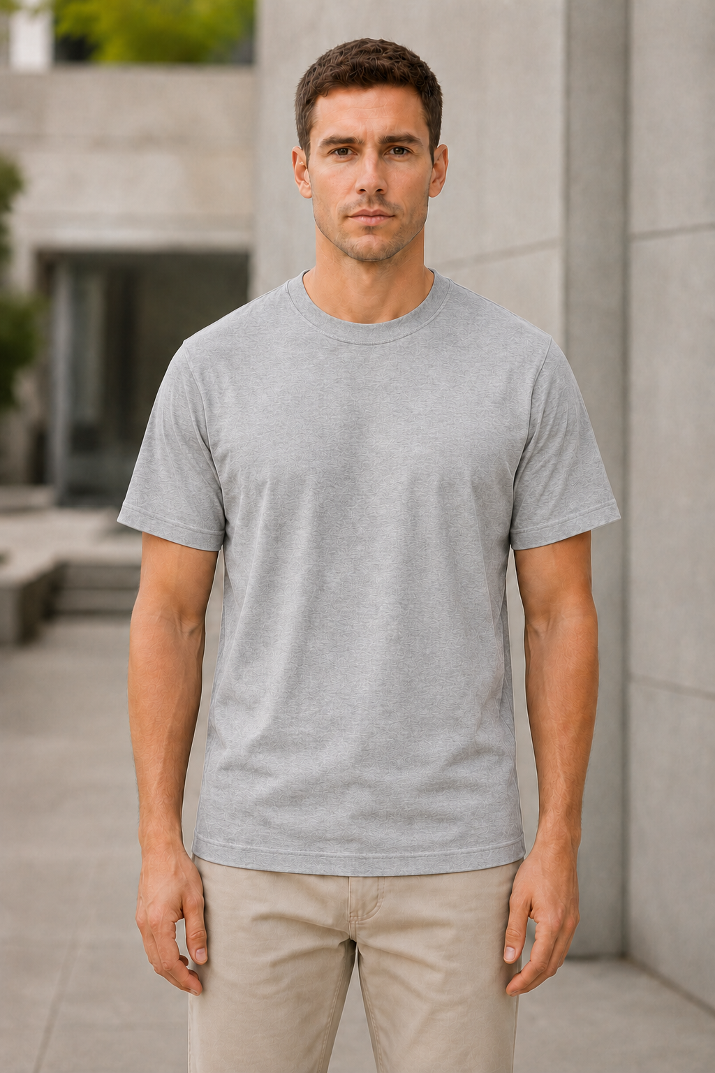 OBSI Daily blank Tee – Bio-Baumwolle Heather Grey