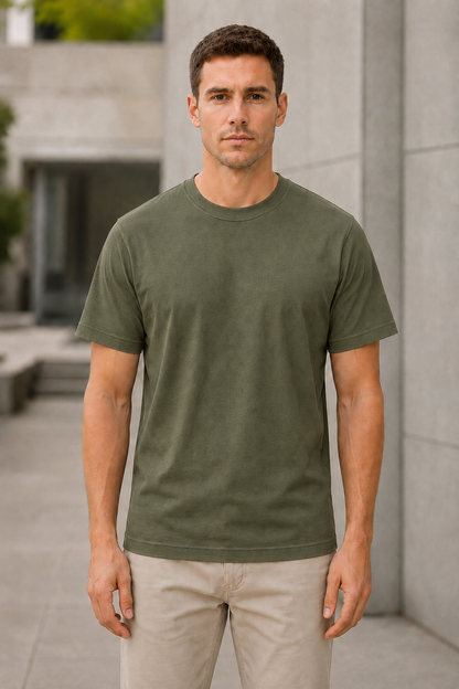 OBSI Daily blank Tee – Bio-Baumwolle Moss