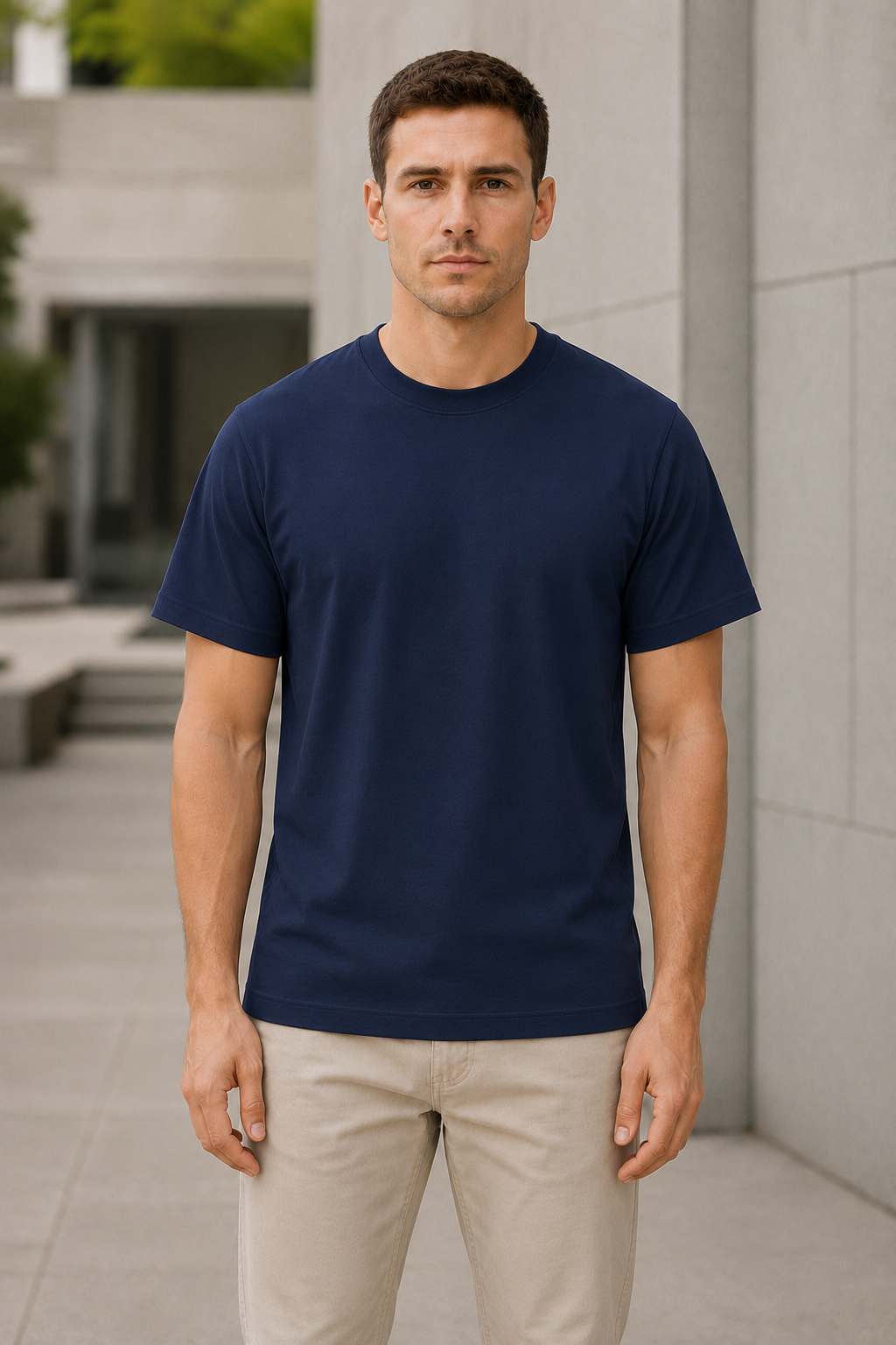OBSI Daily Blank Tee – Bio-Baumwolle Shirt Navy