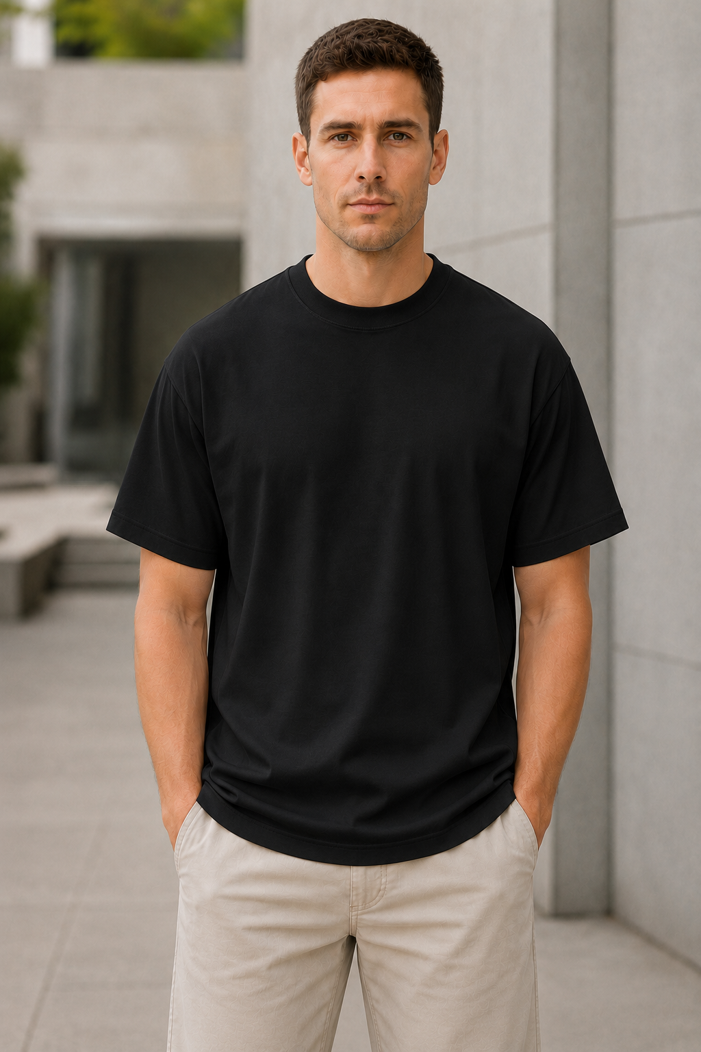 OBSI Daily Blank Tee – Heavyweight Oversize Shirt Schwarz