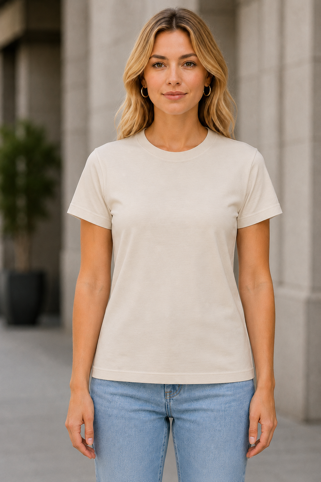 OBSI Daily Blank Tee – Frauen Shirt Sand