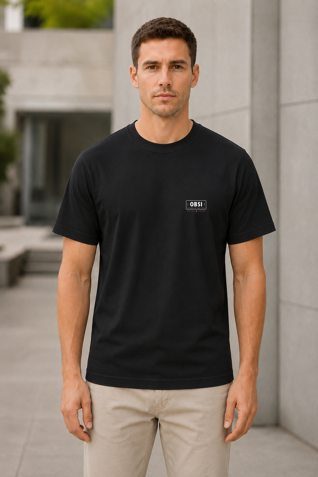 OBSI Daily Logo Tee – Bio-Baumwolle Shirt Schwarz