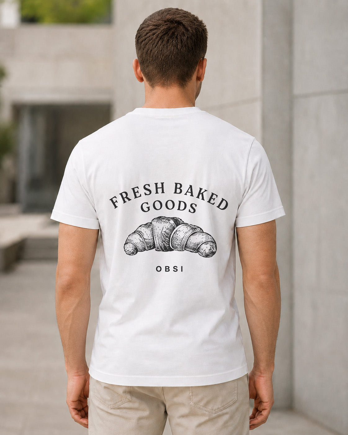 Fresh Baked Goods T-Shirt – Bio-Baumwolle Shirt Weiss, Rückenprint