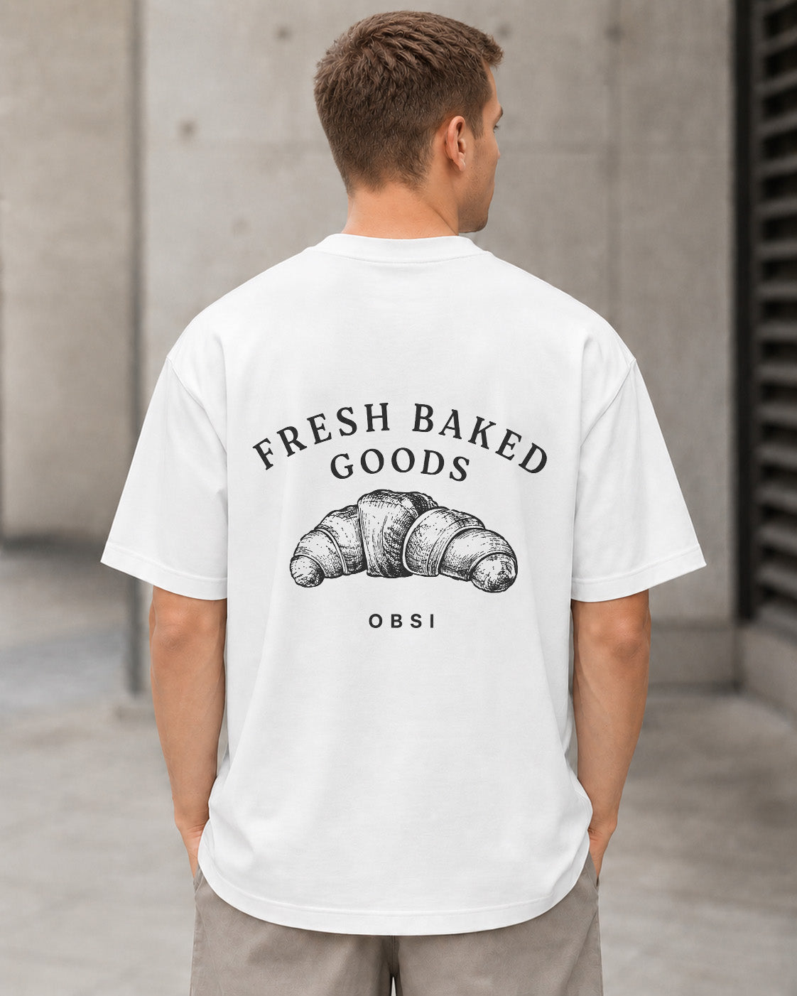 Fresh Baked Goods T-Shirt – Heavyweight Oversize Shirt Weiss, Rückenprint