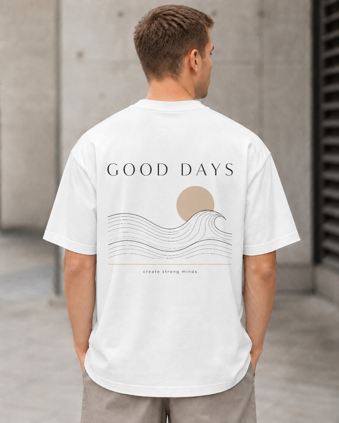 Good Days T-Shirt – Heavyweight Oversize Shirt Weiss, Rückenprint
