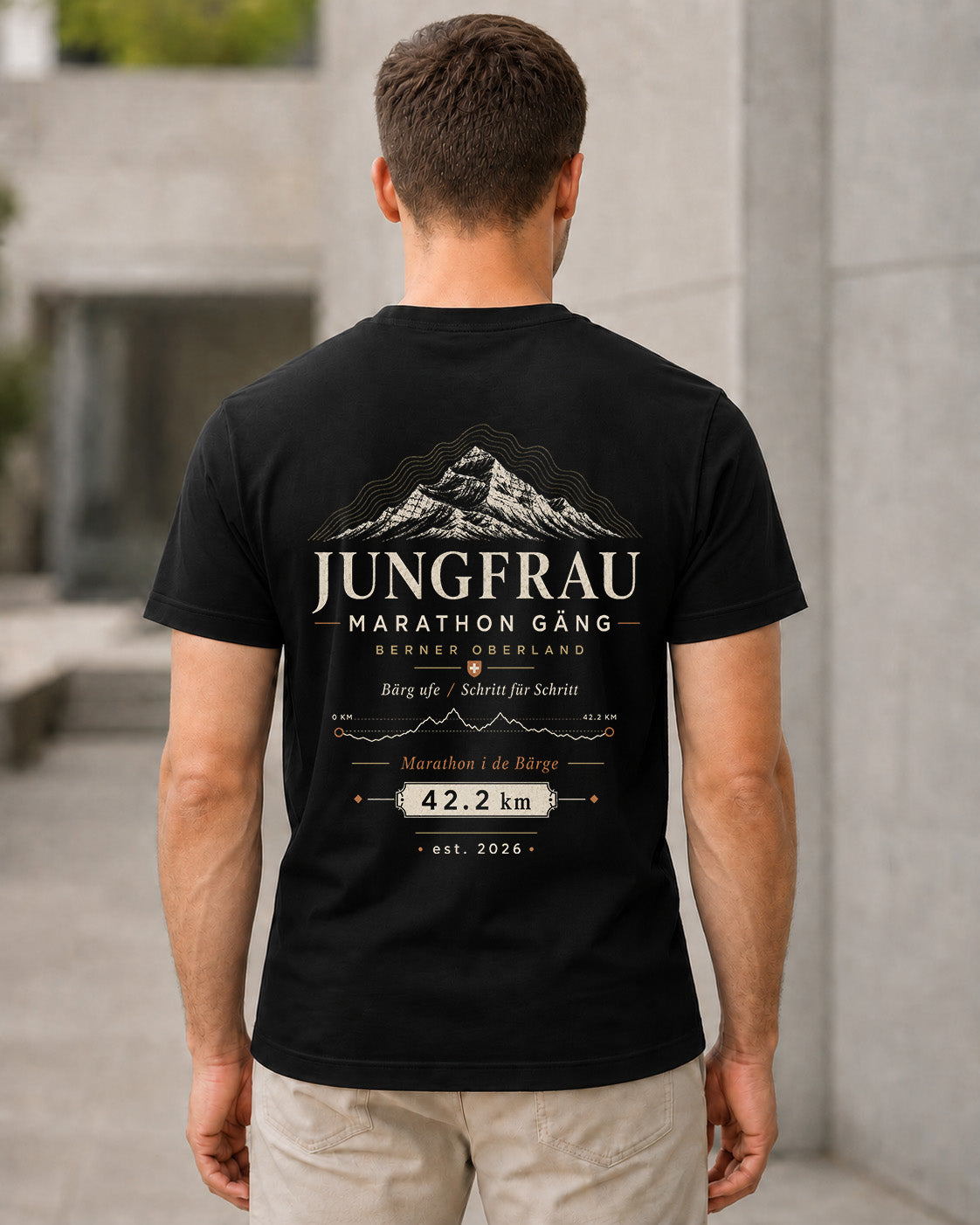 Jungfrau T-Shirt – Bio-Baumwolle Shirt Schwarz, Rückenprint