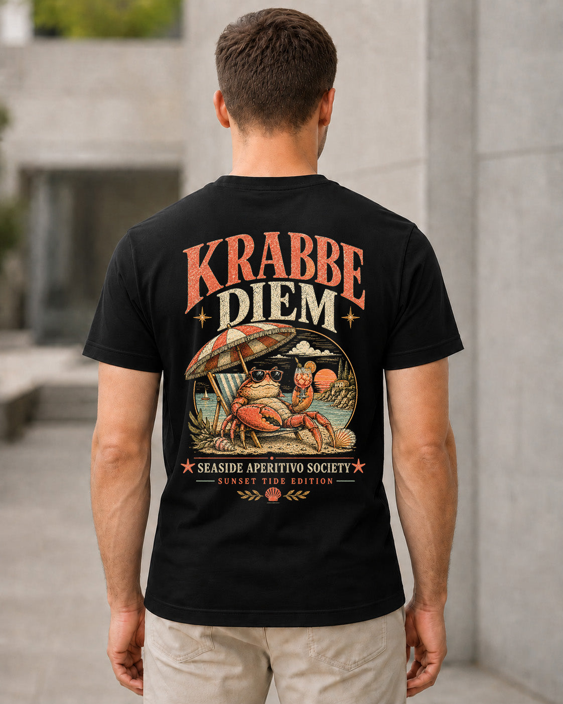 Krabbe Diem T-Shirt – Bio-Baumwolle Shirt Schwarz, Rückenprint